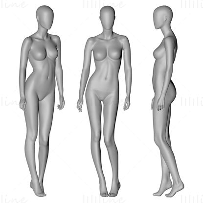 3d модель женского манекена на цыпочках