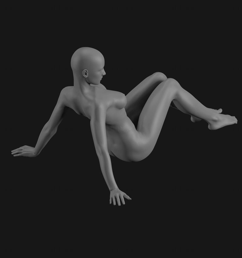 žena figuríny sedí pozice 3d model