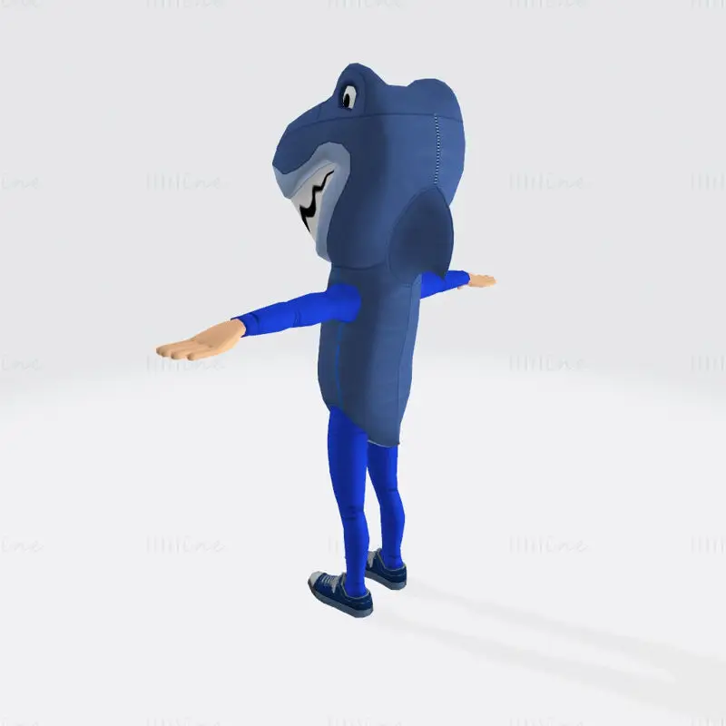 Женский костюм акулы, синяя модель для 3D-печати