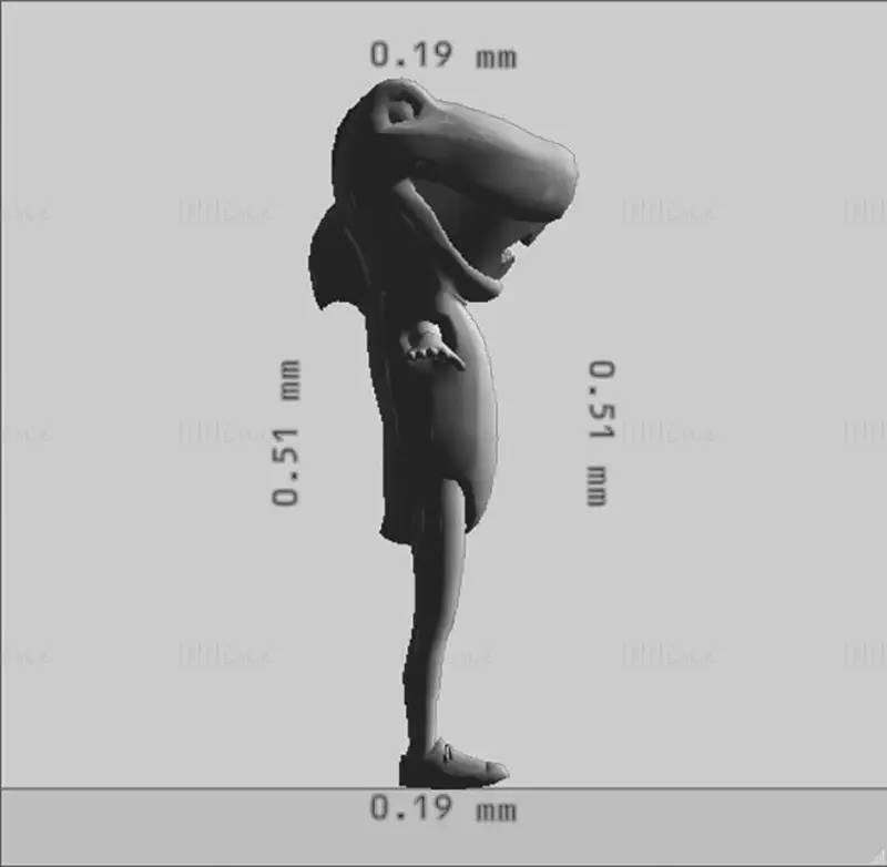 雌性鲨鱼服装橙色 3D 打印模型