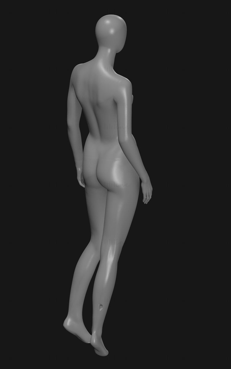feminin în picioare manechine 3d model nici o față