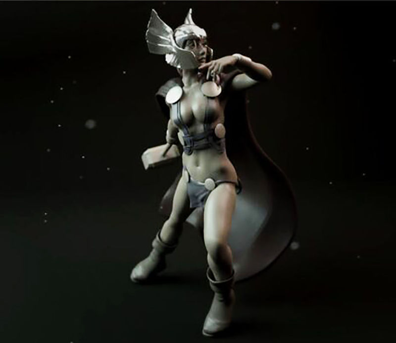Женски Thor 3D модел, готов за печат STL