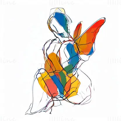 Ilustración de mariposa mujer