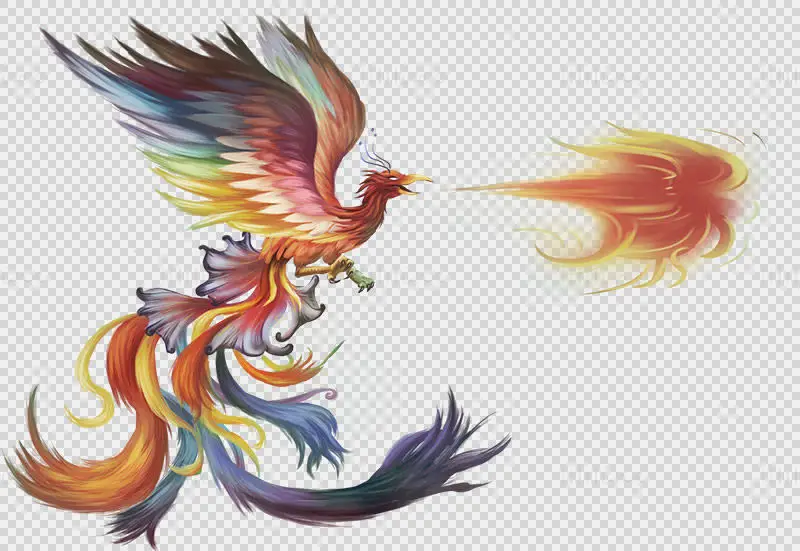 Ilustração de Feng-Huang Phoenix criatura mitológica chinesa