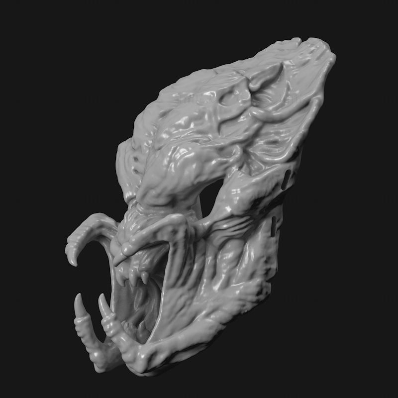 Feral Predator gezichtsmasker 3D-afdrukmodel