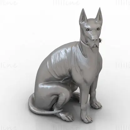 نموذج تمثال كلب ثلاثي الأبعاد