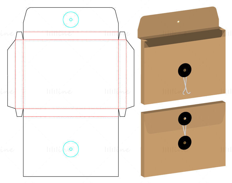 File holder dieline pattern vector eps