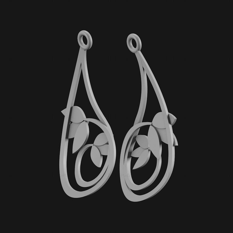 Filigree earrings jewelry design 3d print model STL