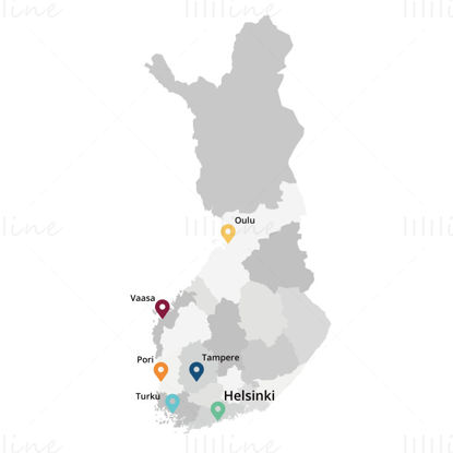 Finland map vector