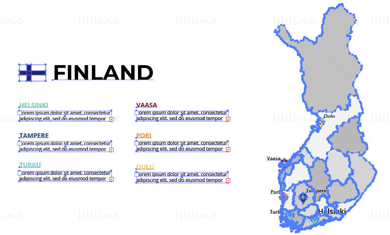 Finland map vector