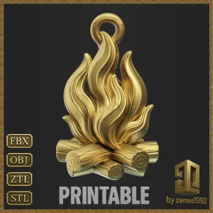 Feuerflammen-Anhänger-Schmuckdesign 3D-Druckmodell