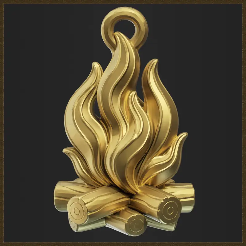 Feuerflammen-Anhänger-Schmuckdesign 3D-Druckmodell