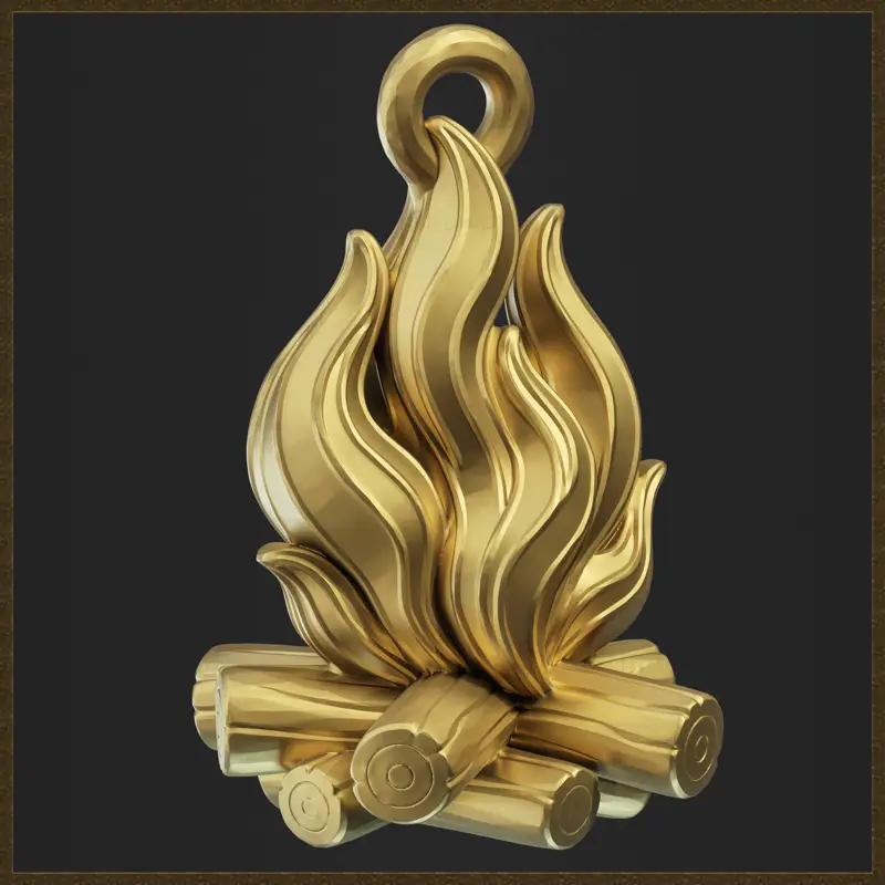 Feuerflammen-Anhänger-Schmuckdesign 3D-Druckmodell