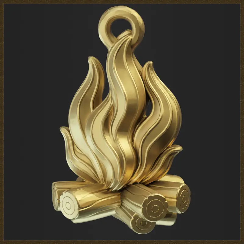 Feuerflammen-Anhänger-Schmuckdesign 3D-Druckmodell