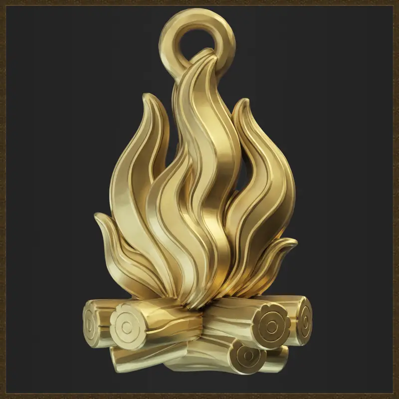 Feuerflammen-Anhänger-Schmuckdesign 3D-Druckmodell