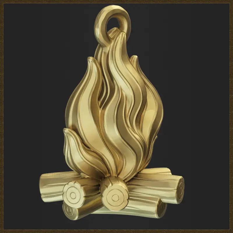 Feuerflammen-Anhänger-Schmuckdesign 3D-Druckmodell