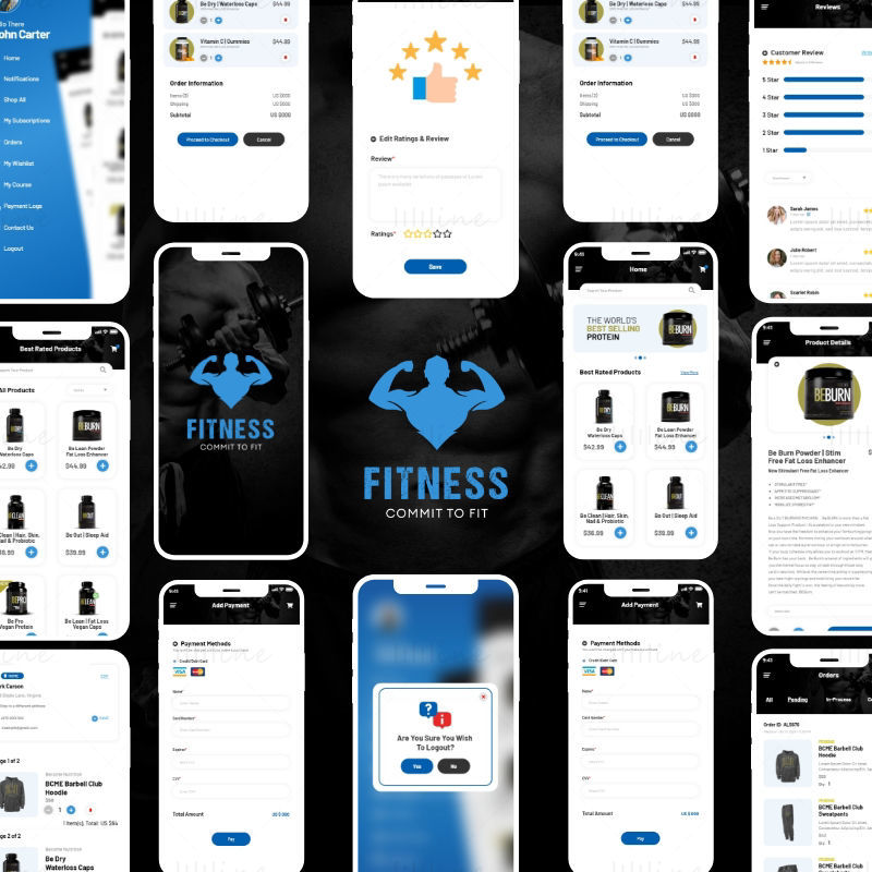Fitness App – Adobe XD Mobile UI Kit