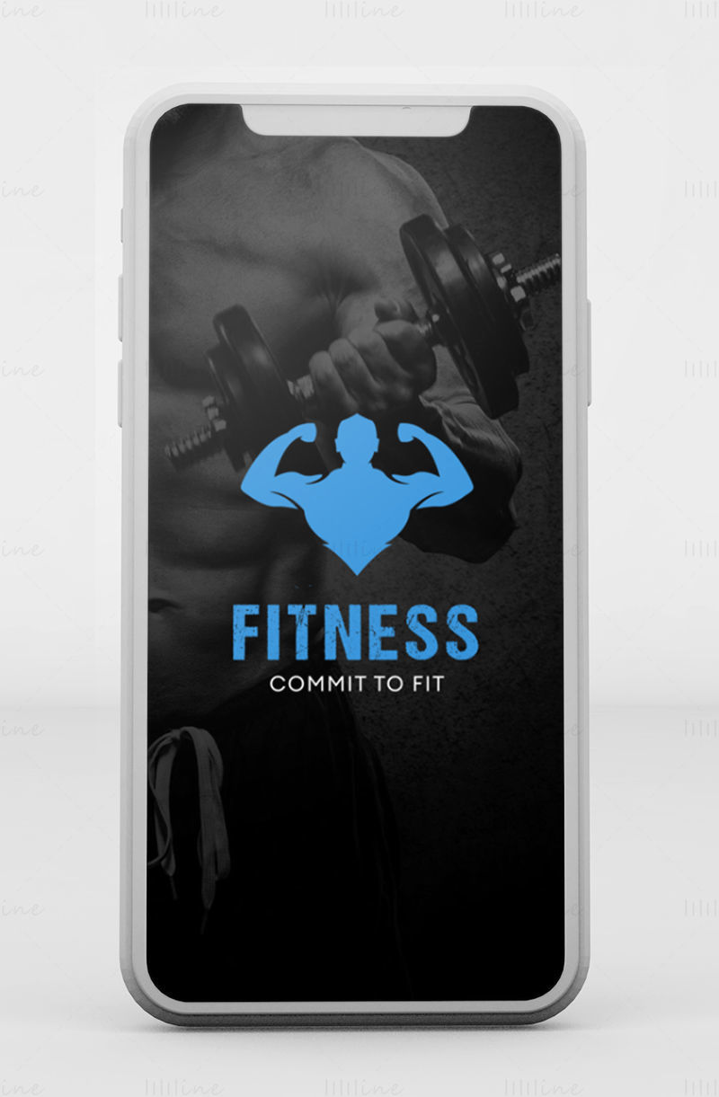 Aplicación Fitness: kit de interfaz de usuario móvil de Adobe XD
