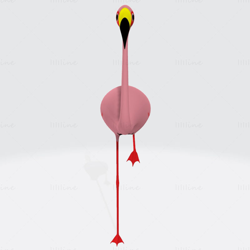 Flamingo-Vogel-Tier-3D-Druckmodell