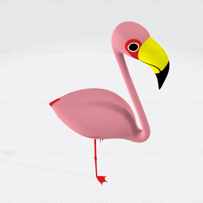 Flamingo-Vogel-Tier-3D-Druckmodell