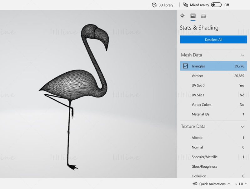 Flamingo Bird Animal 3D Printing Model