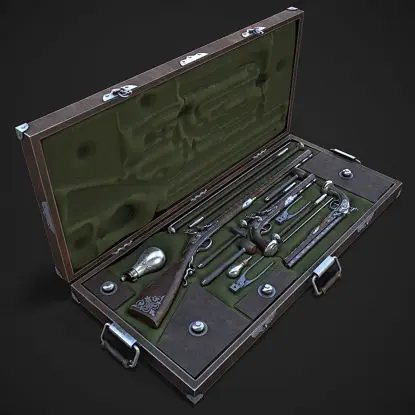 Flintlock Gun Case Premium 3D Model