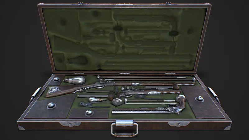 Flintlock Gun Case Premium 3D Model