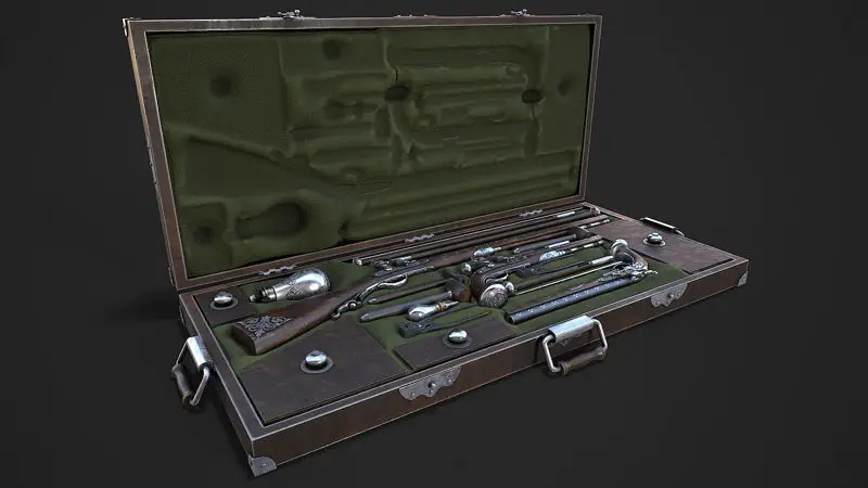 Flintlock Gun Case Premium 3D Model