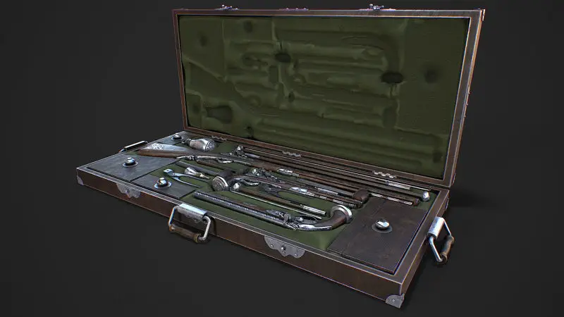 Flintlock Gun Case Premium 3D Model