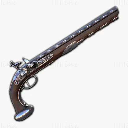 Model 3d de pistol Flintlock