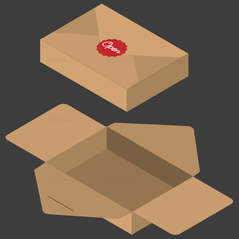 Flip folding packaging paper box dieline pattern vector eps