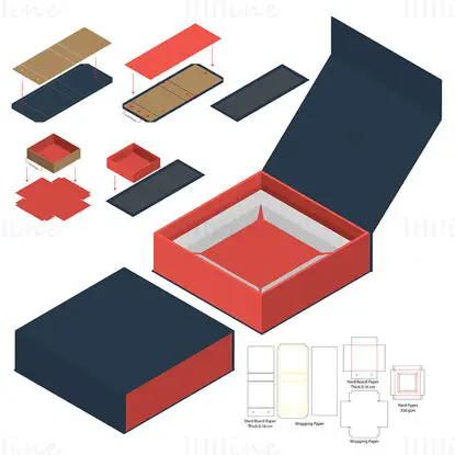 Flip top packaging box dieline vector