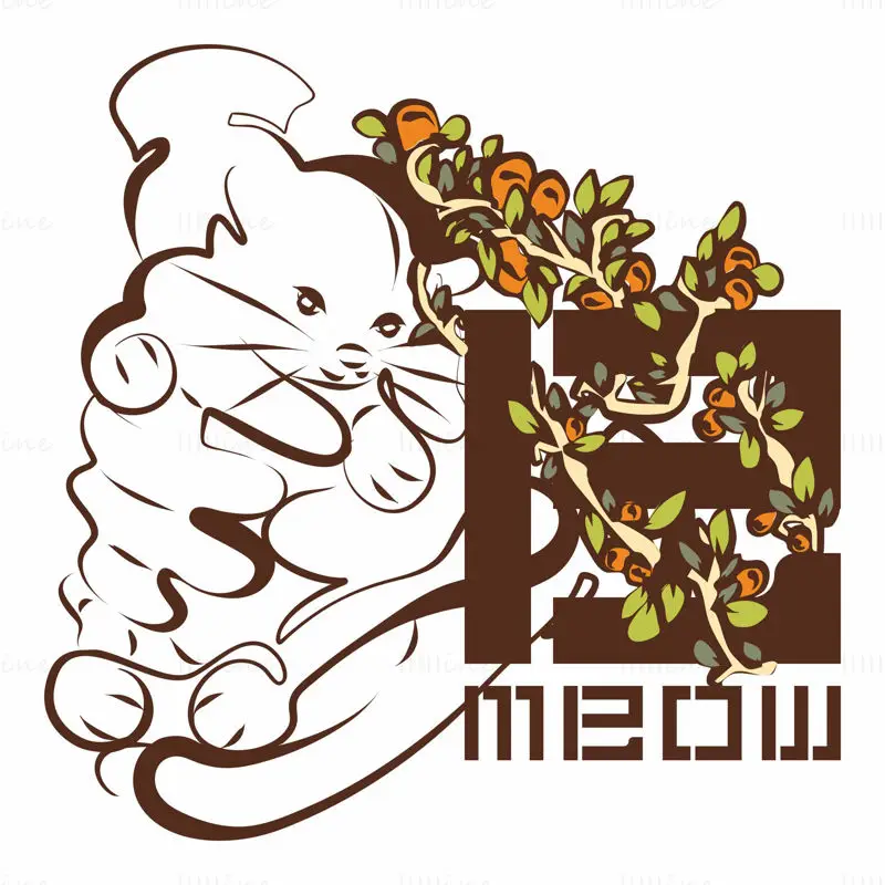 Floral E Letter from Meow Kitten for Cat Lovers