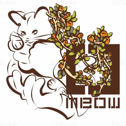 Floral O Letter from Meow Kitten for Cat Lovers