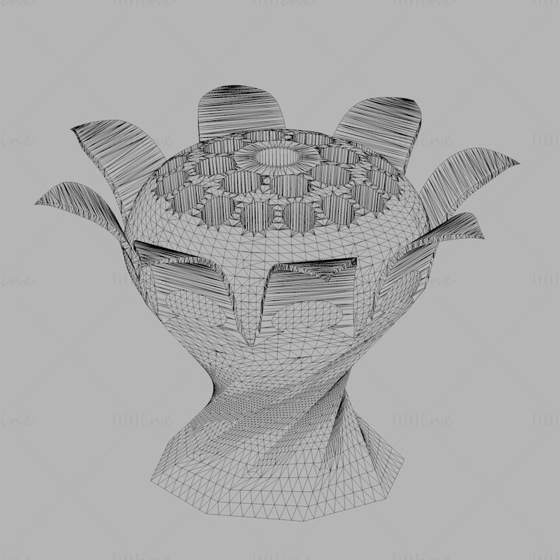 Modelo de impresión 3d de portalápices de flores