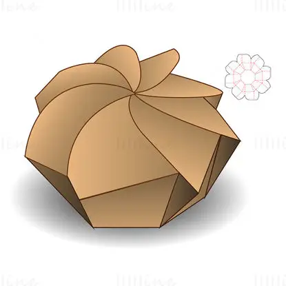 Flower shaped packaging box dieline vector
