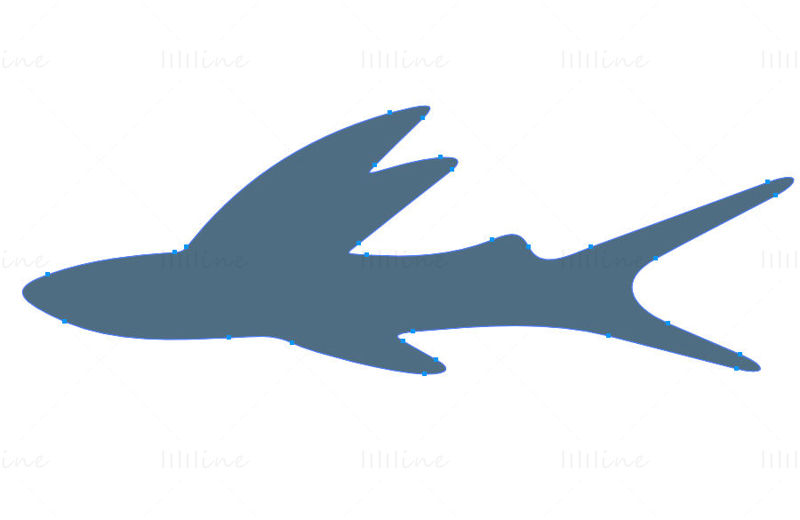 Flying fish vector icon logo