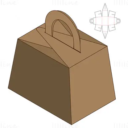 Food takeaway packaging dieline vector