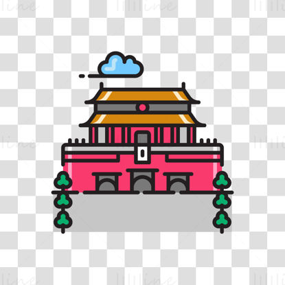 Forbidden City vector illustration