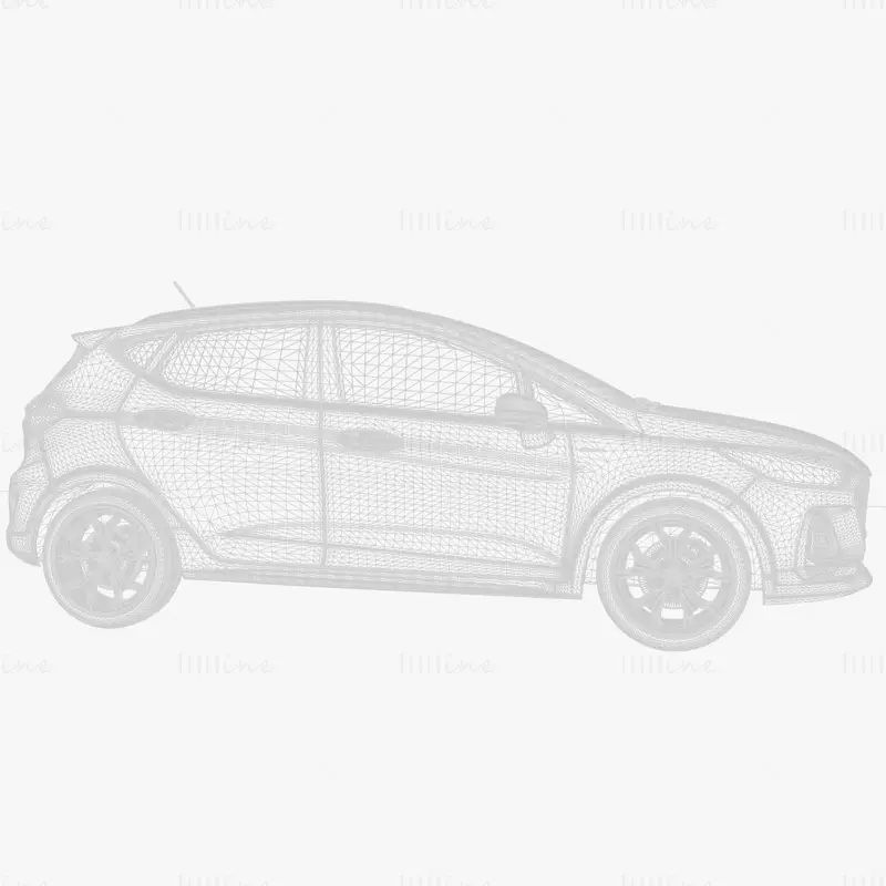 Ford Fiesta Active 2022 3D модел на кола