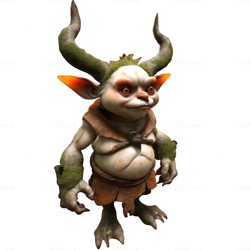 Modello di stampa 3D di Forest Horned Goblin - File STL in miniatura da tavolo fantasy