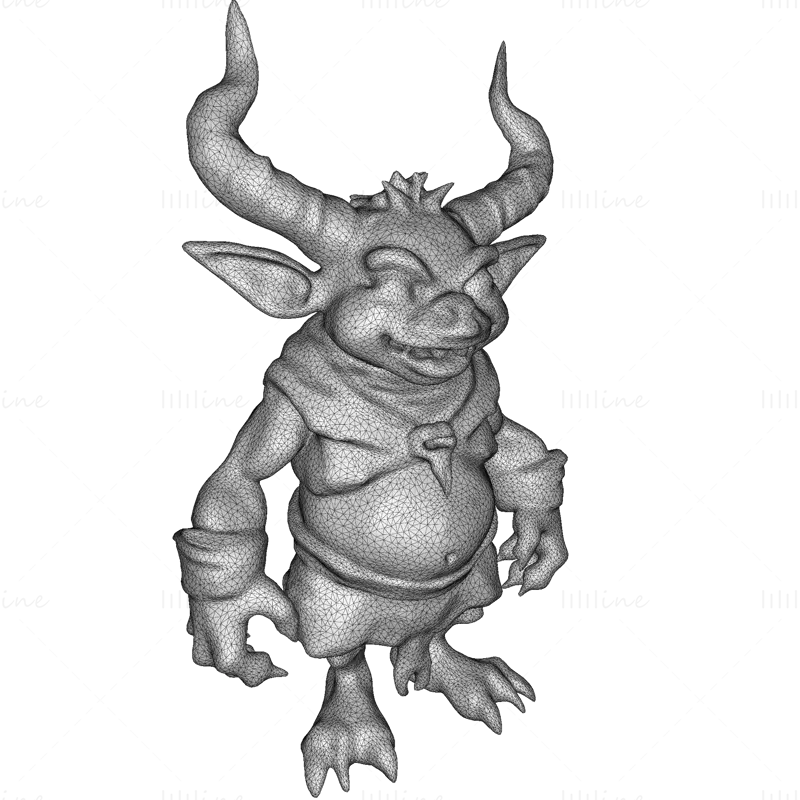 Modello di stampa 3D di Forest Horned Goblin - File STL in miniatura da tavolo fantasy