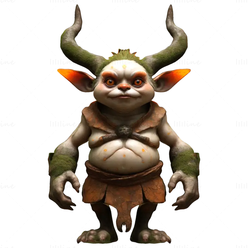 Modello di stampa 3D di Forest Horned Goblin - File STL in miniatura da tavolo fantasy