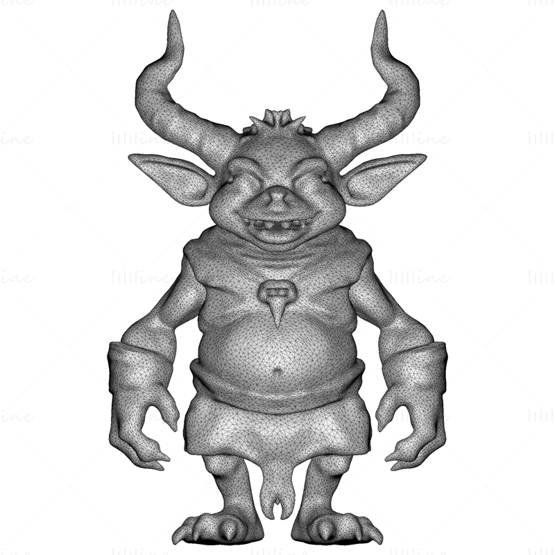 Modello di stampa 3D di Forest Horned Goblin - File STL in miniatura da tavolo fantasy