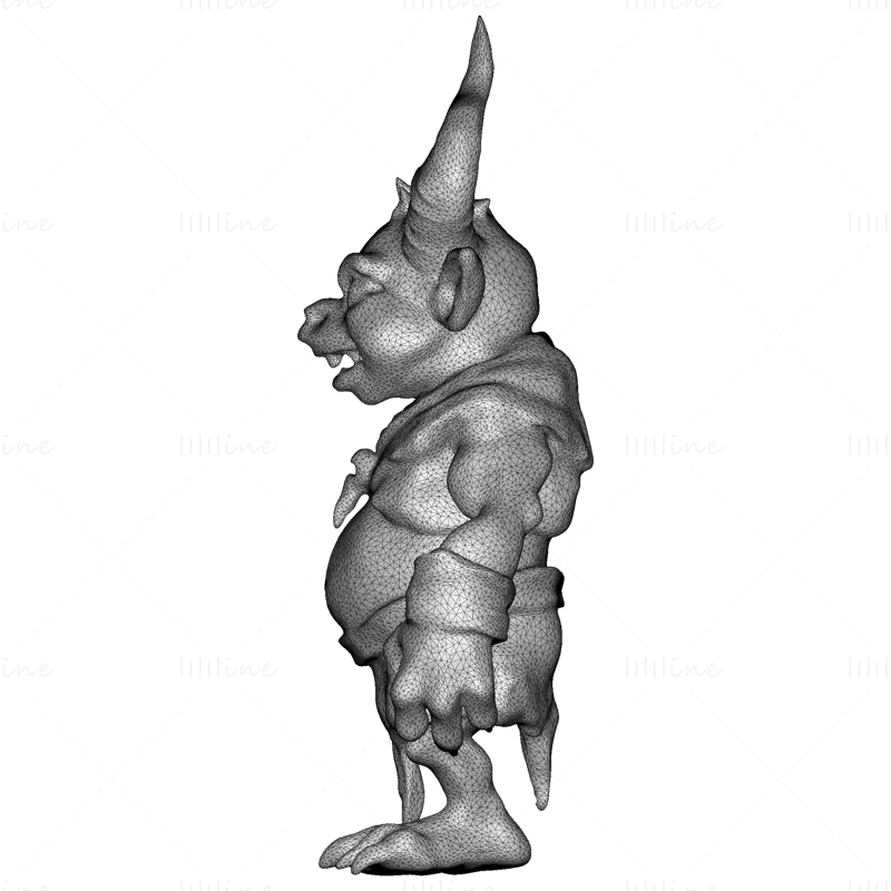 Modello di stampa 3D di Forest Horned Goblin - File STL in miniatura da tavolo fantasy