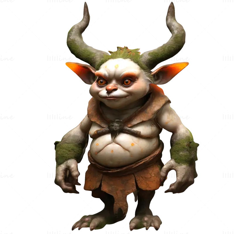 Modello di stampa 3D di Forest Horned Goblin - File STL in miniatura da tavolo fantasy