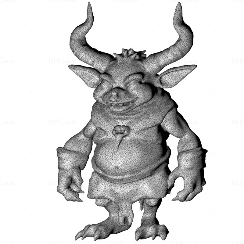 Modello di stampa 3D di Forest Horned Goblin - File STL in miniatura da tavolo fantasy