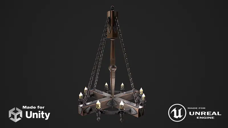 Forged chandelier 1 3D model