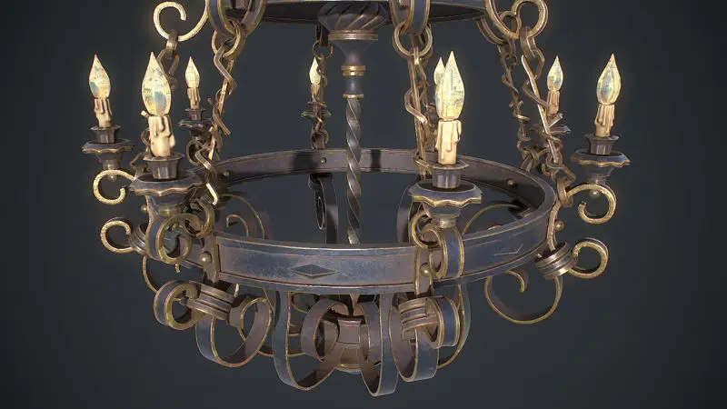Forged chandelier 3D model