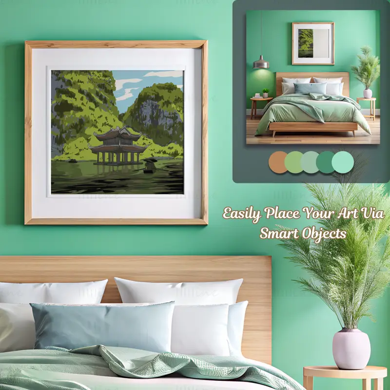 Frame Mockup Bundle Code RE-1 | Bedroom Design